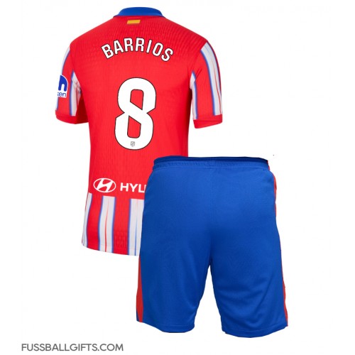 Atletico Madrid Pablo Barrios #8 Fußballbekleidung Heimtrikot Kinder 2024-25 Kurzarm (+ kurze hosen)